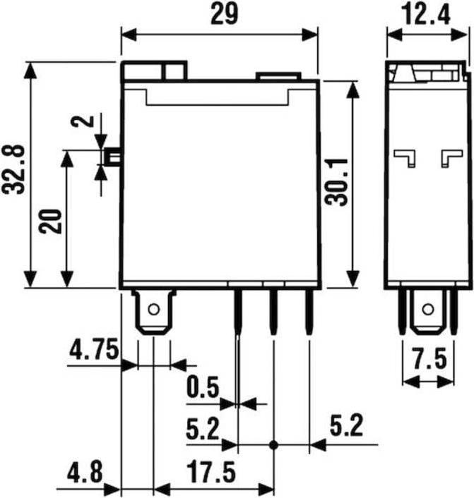 Actual product image Finder Plug in relay w/ flag, 16A, 230Vac, SPDT