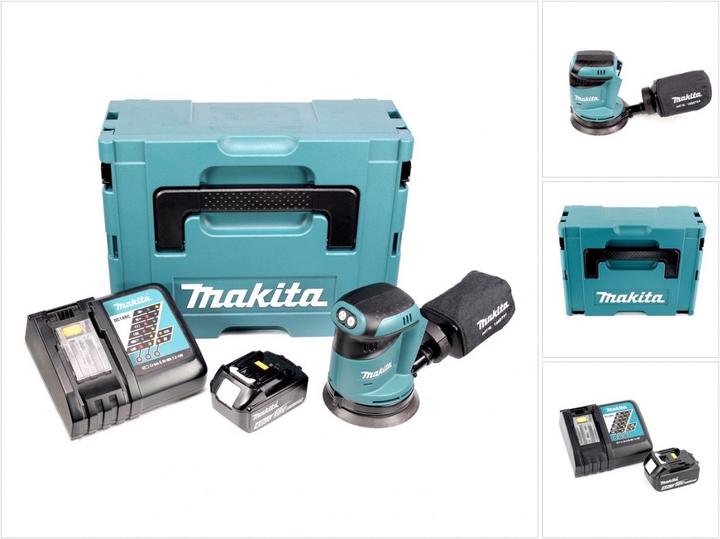 Actual product image Makita DBO 180 RM1J 18 V battery orbital sander + 1x battery 4.0Ah + charger + Makpac (Eccentric grinder)