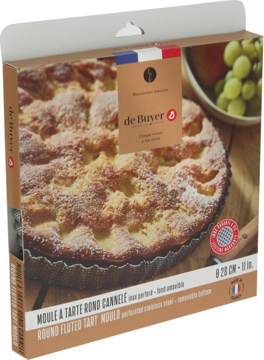 Image du produit de Buyer Geriff. Moule à Tarte En Acier Inoxydable Perforé 28x2.5 cm (28 cm)