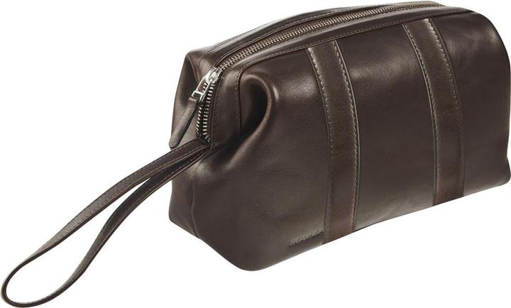 Maverick Brown Kosmetiktasche ovale Leder, braun