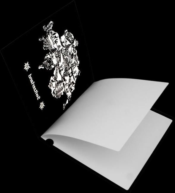 Actual product image Hervorragend Scherenschnitt Karte Landkarte Schweiz Switzerland schwarz weiss (1 pcs.)
