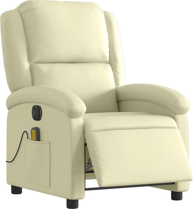 VidaXL Massagesessel Creme Echtleder,Farbe: Creme,Material