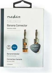 Produktbild Nedis Bananenstecker Stecker Vergoldet 2 Stück Aluminium Metall Gold