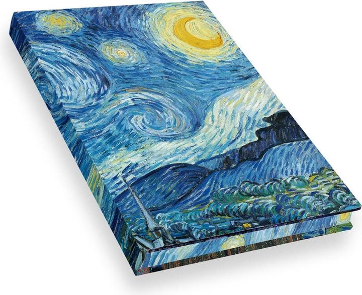 Image du produit Carnet de notes en lin véritable Van Gogh La nuit étoilée (Règle spéciale, Couverture rigide)