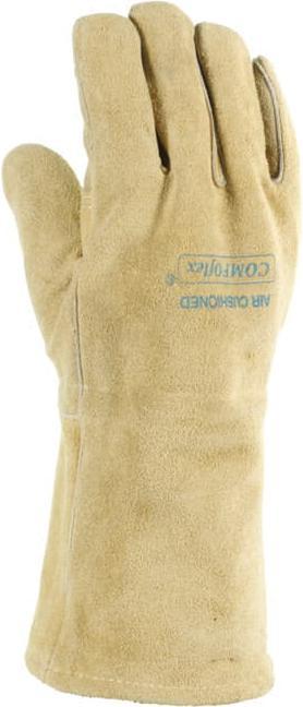 Actual product image Weldas Welder's glove Bucktan size XXL (10.5) yellow split cowhide EN 388, EN 12477, EN 1149-2 (10.5)