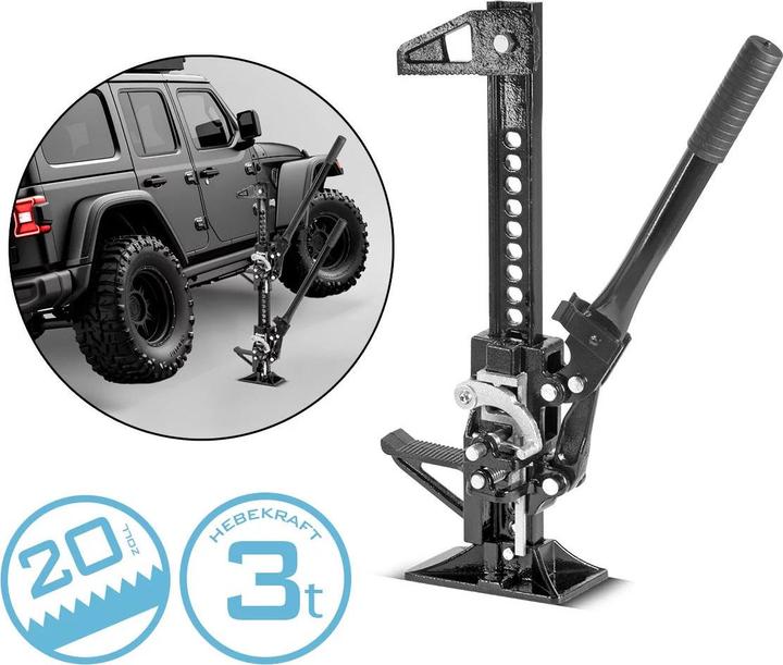 Produktbild Stahlwerk Zahnstangenheber 20" 3t 33cm Farm Jack Stockwinde Offroad Wagenheber