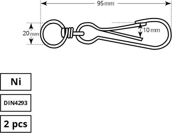 Actual product image Vagner SDH CLASP 60 MM DIN4296 NICKEL 2DD