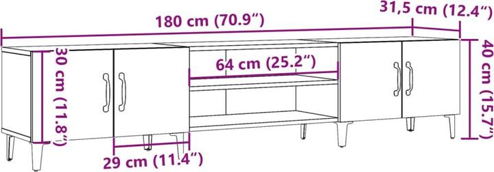 Immagine prodotto VidaXL TV Schrank Tisch Lowboard Fernsehschrank Fernsehtisch Altholz-Optik (180 x 31,5 x 40 cm)