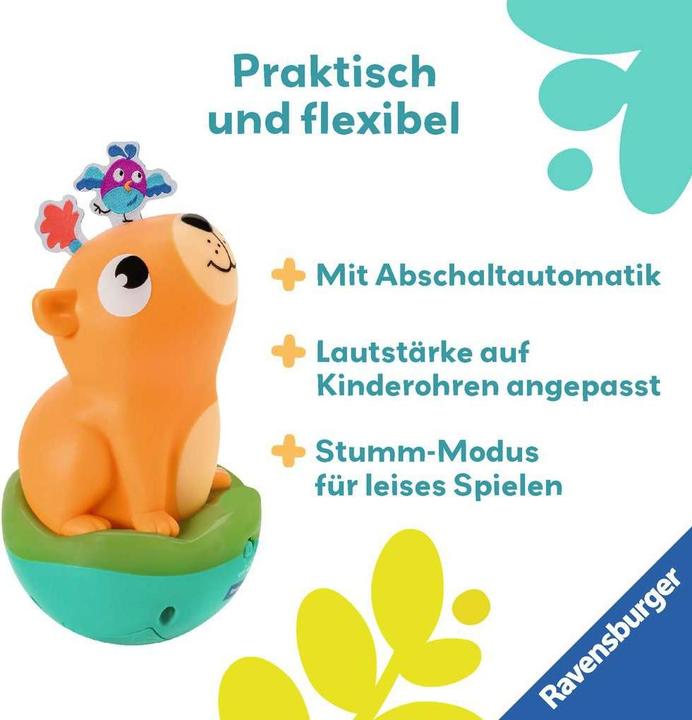 Produktbild Ravensburger 4874 play+ Musikalischer Stehauf-Kreisel: Capybara, Roly-Poly, Steh-auf-Männchen (Deutsch, Englisch, Französisch)
