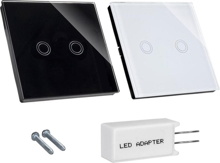 Actual product image Maclean Touch switch, light switch, cross switch, wall switch, staircase switch with colour change, LED H