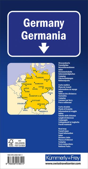 Immagine prodotto Carta stradale della Germania 1:750 000