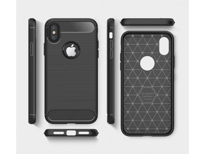 Produktbild Screenguard Apple iPhone XS Hülle Carbon Brushed Soft TPU (Apple iPhone XS)