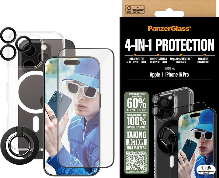 Produktbild PanzerGlass 4-in-1 Protection Bundle (1 Stück, Apple iPhone 16 Pro)