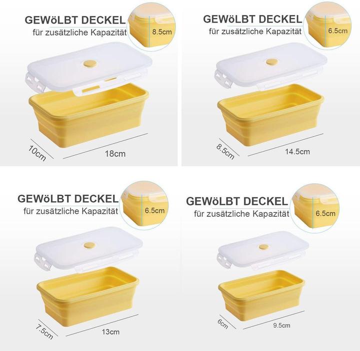 Produktbild König Design Gefrier Dosen Lebensmittel Vorrats Behälter Frischhaltedosen Deckel Faltbar