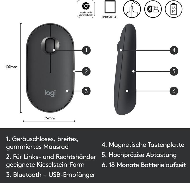 Produktbild Logitech Pebble M350 (Kabellos)