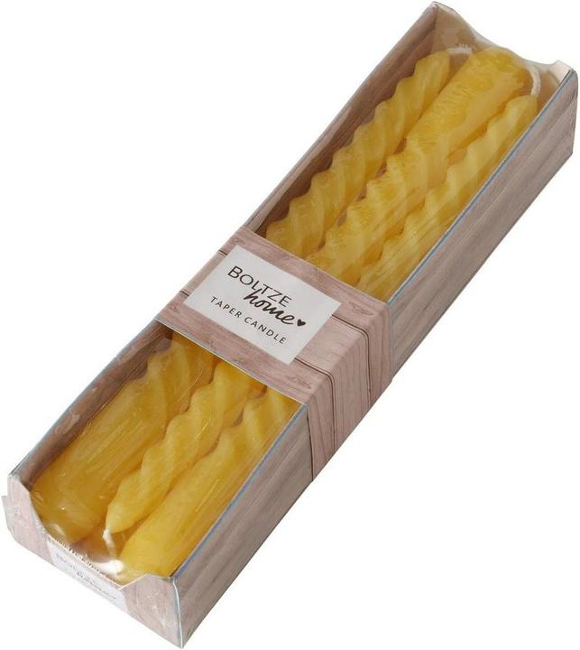 Boltze Home Etoilekerze Twisto 20 x 2 cm, Gelb, 6 Stück (6 Stk.)