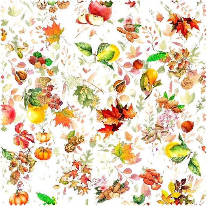 Immagine prodotto VBS Tessuto con motivo in lino "Autumn", larghezza 140 cm, al metro