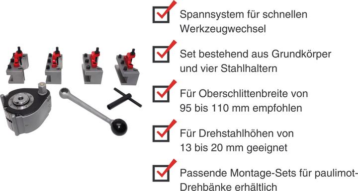 Produktbild Paulimot Schnellwechsel-Stahlhalter-Set, passend für "System Multifix", Grösse E