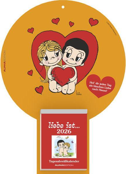 Immagine prodotto Alpha Edition liebe ist... 2026 Tagesabreisskalender - Rückwand 22,5x31,5 - Block 8,1x10,6 (Copertina rigida, Tedesco)