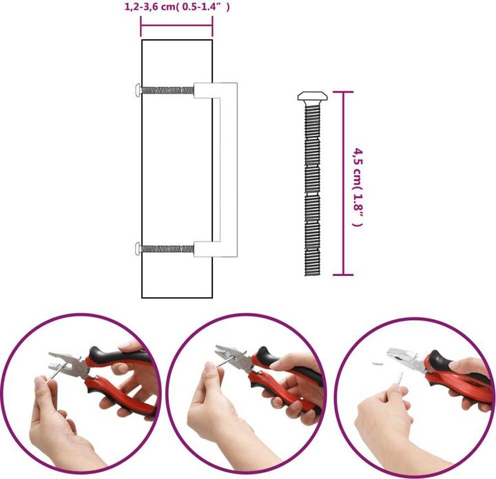 Image du produit VidaXL Poignées de meubles 20 pcs. noir 128 mm acier inoxydable,couleur