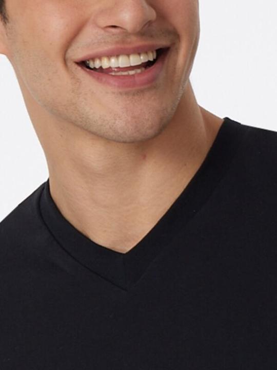 Image du produit Schiesser Lot de 2 t-shirts américains pour hommes avec col en V, 100% coton (3XL)
