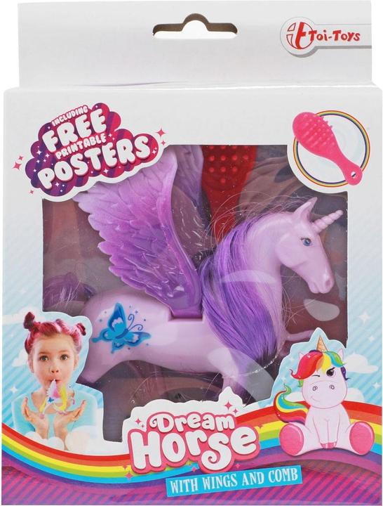 Actual product image Toi-Toys Dream Horse Unicorn Play Figure Pegasus with Brush