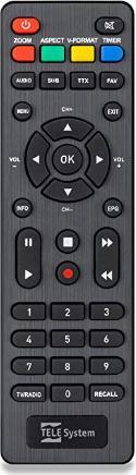 Immagine prodotto Telesystem TELE System 58035010 telecomando IR Wireless Sintonizzatore TV Pulsanti (Telecomando specifico per il dispositivo)