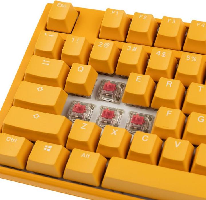 Actual product image Ducky One 3 Yellow Gaming Keyboard, RGB LED - MX-Silent-Red (US) (US, Cable)