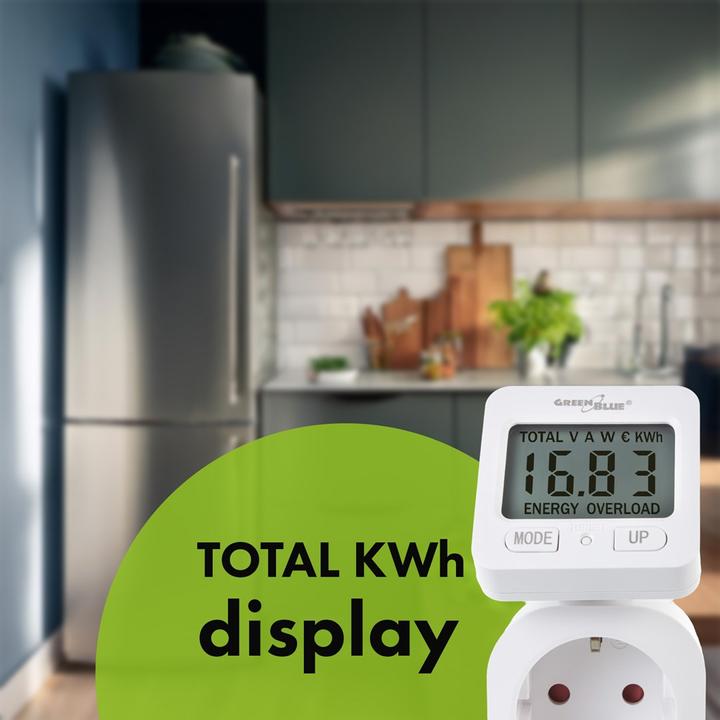 Image du produit Greenblue Energiezähler Wattmeter 16A max. 3680W Unterspeicher GB615 E