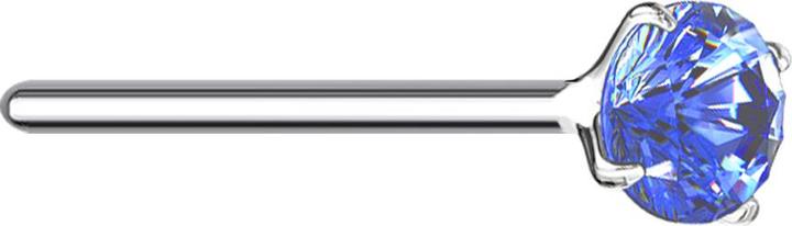 Immagine prodotto Star Piercing Nasenstecker biegen silber runder Kristall dunkelblau gefasst (senza ottone, Argento 925)