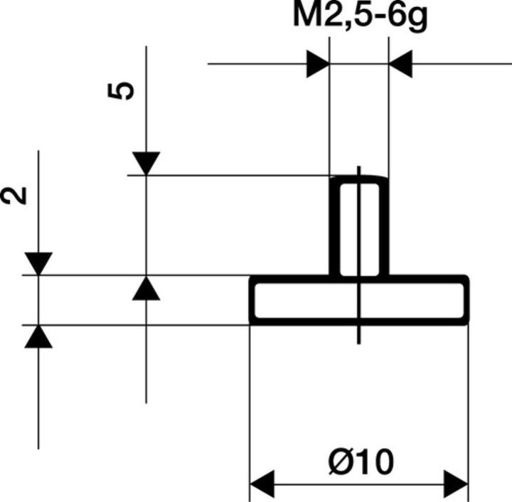 Produktbild Käfer Messeinsatz Ø 20 mm plan M2,5 Stahl passend zu Messuhren