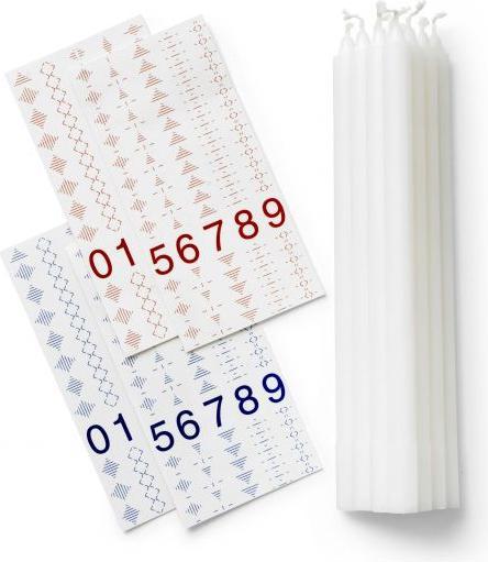 Immagine prodotto Dottir Candele Ø 13 mm 10 pezzi - Bianco con trasferimenti (81201)