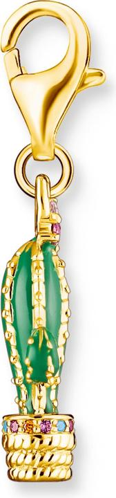 Immagine prodotto Thomas Sabo Ciondolo Charm Cactus verde placcato oro (Argento 925, Smalto)