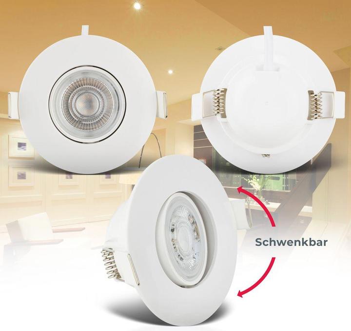 Image du produit B.K.Licht Lampes LED encastrées, set de 6, IP65, blanc, 6xPlaque LED/4,9W (480 lm)