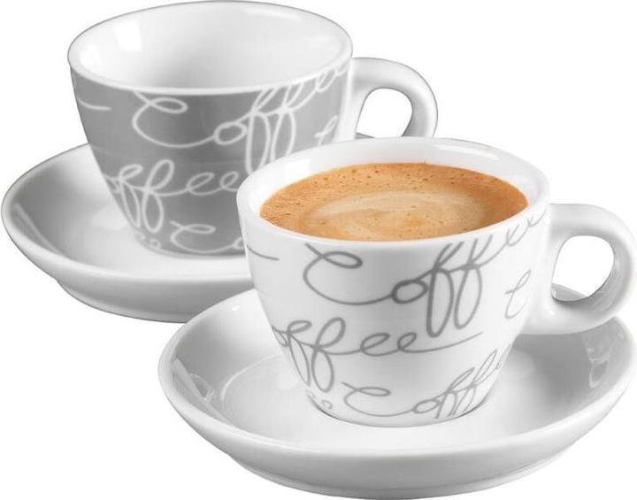 Immagine prodotto Flirt by R&B Tazza espresso 'Cornello grigio' con piattino (80 ml, 4 x)