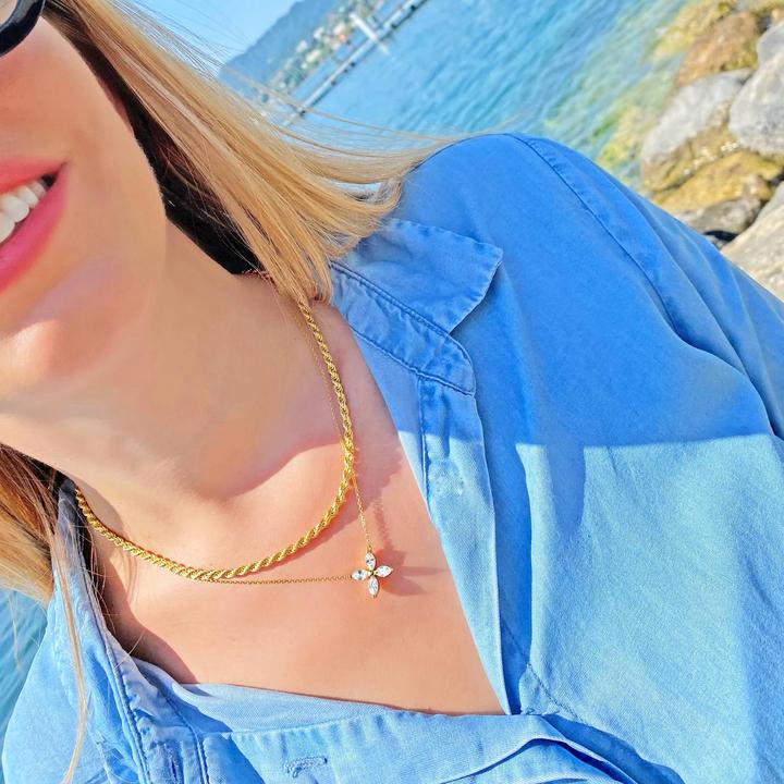 Image du produit Candy Collier Celia, argent sterling 925, plaqué or (Plaqué or 18k, Argent sterling 925, Argent massif de 925, 42 - 45 cm)