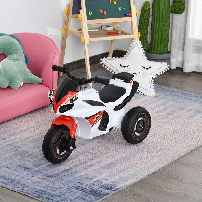 Produktbild Swisshandel24 Kinderfahrzeug Rutscher Kinder-Motorad Rutscherfahrzeug für 18-36 Monate mit Musik Weiss 74 x 39 x 4