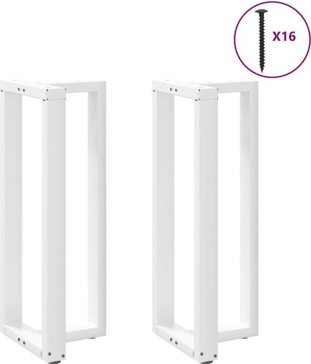 Produktbild VidaXL Bartischbeine T-Form 2 Stk. Weiss 40x35x(101-102) cm Stahl Tischbein