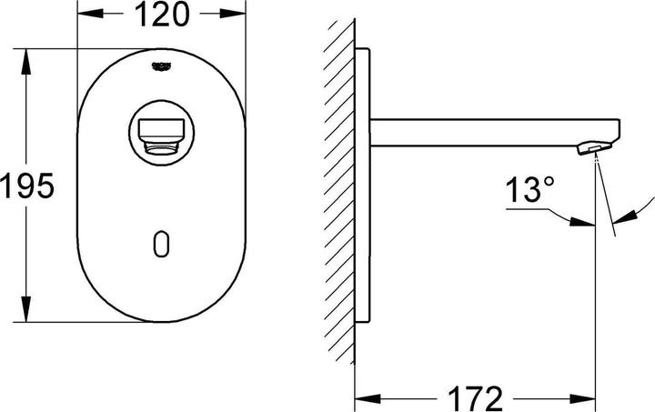 Immagine prodotto Grohe Elettronica a infrarossi Eurosmart CE per miscelatore per lavabo a parete senza miscelatore