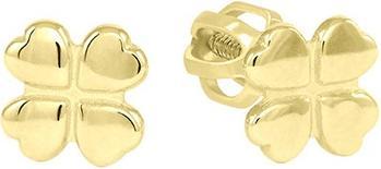 Brilio Yellow gold earrings Four leaves 231 001 00670