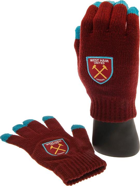 West Ham United FC Touchscreen gestrickte Winterhandschuhe (One Size)