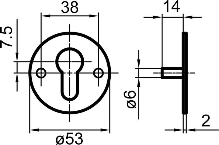 Produktbild Glutz Piatto Schlüsselrosetten 51018 aussen (Türrosette)
