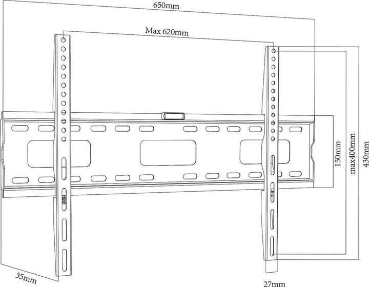 Immagine prodotto Maclean Supporto a parete per TV max VESA 600x400 32-100 80kg MC-419 (Muro, 100", 80 kg)