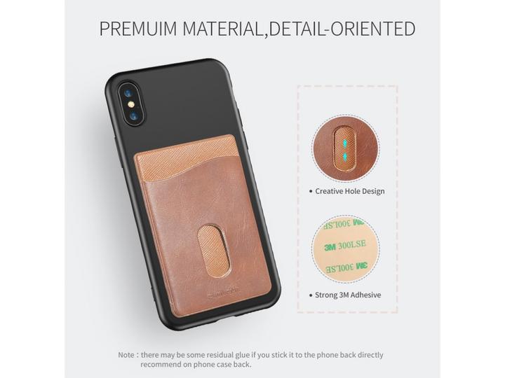 Actual product image Floveme Card holder leather sleeve self-adhesive for smartphones (Universal)