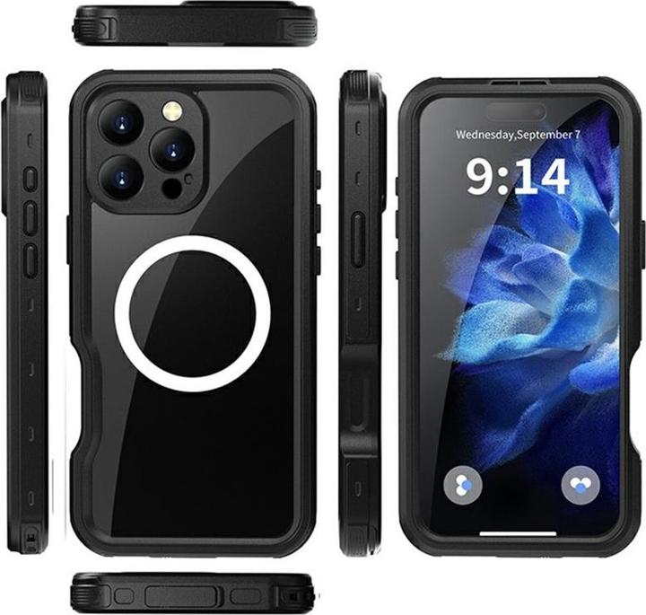 Image du produit Redpepper Apple iPhone 16 Pro - Dot Series Outdoor Case, IP68, MagSafe, étanche, noir (Apple iPhone 16 Pro)