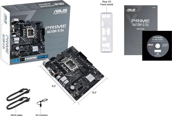 Image du produit ASUS PRIME H610M-D D4 (LGA 1700, Intel H610, mATX)