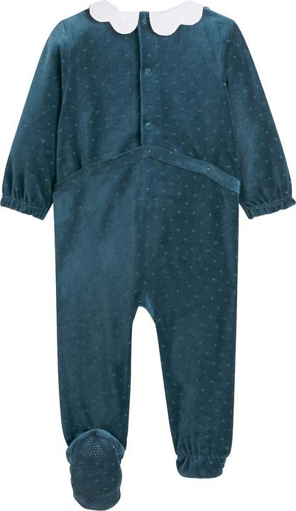 La Redoute Collections Samtstrampler mit Blumenkragen