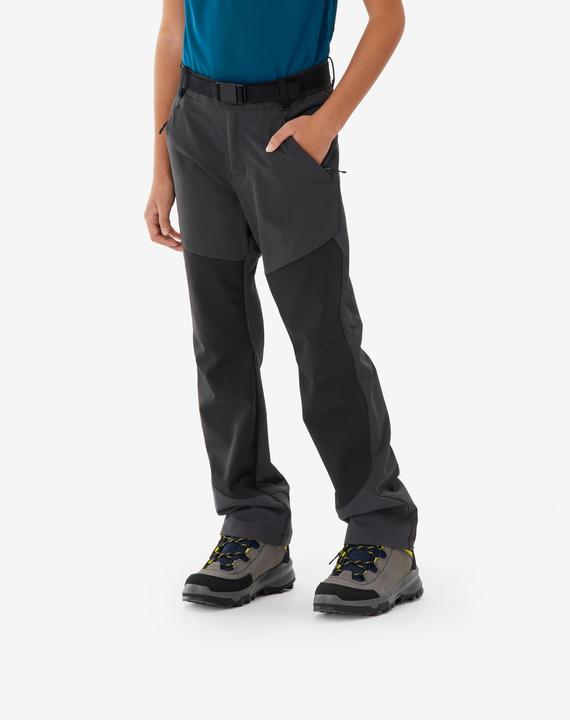 Produktbild Quechua Kids’ softshell hiking trousers, 7-15 years, MH900 - Grey/Black (8, 9, 10)