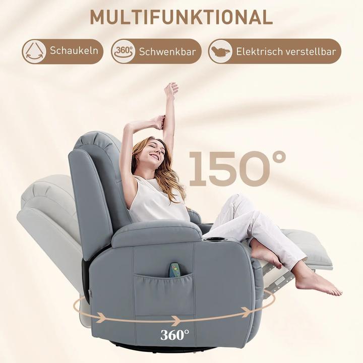 Immagine prodotto Swisshandel24 Poltrona relax funzione massaggio funzione reclinazione elettrica funzione dondolo funzione