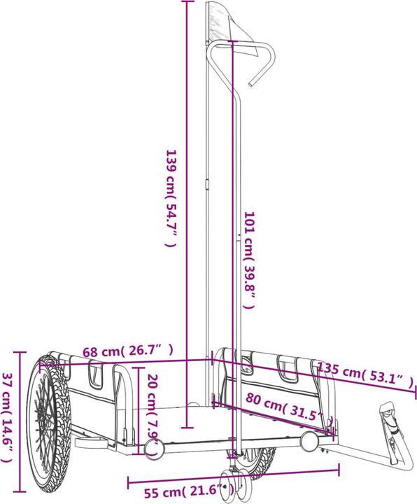 Actual product image VidaXL Fahrradanhänger Oxford-Gewebe & Eisen
